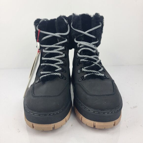 Pajar Chalet Lace Up Sneaker Boot Waterproof Faux Fur Black Size 8 - Picture 7 of 10